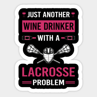 Wine Drinker Lacrosse Sticker